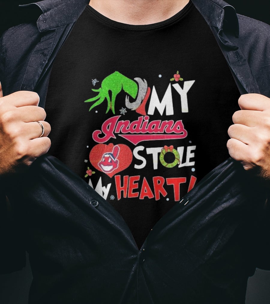 My Indians Stole My Heart Grinch Hand T-Shirt