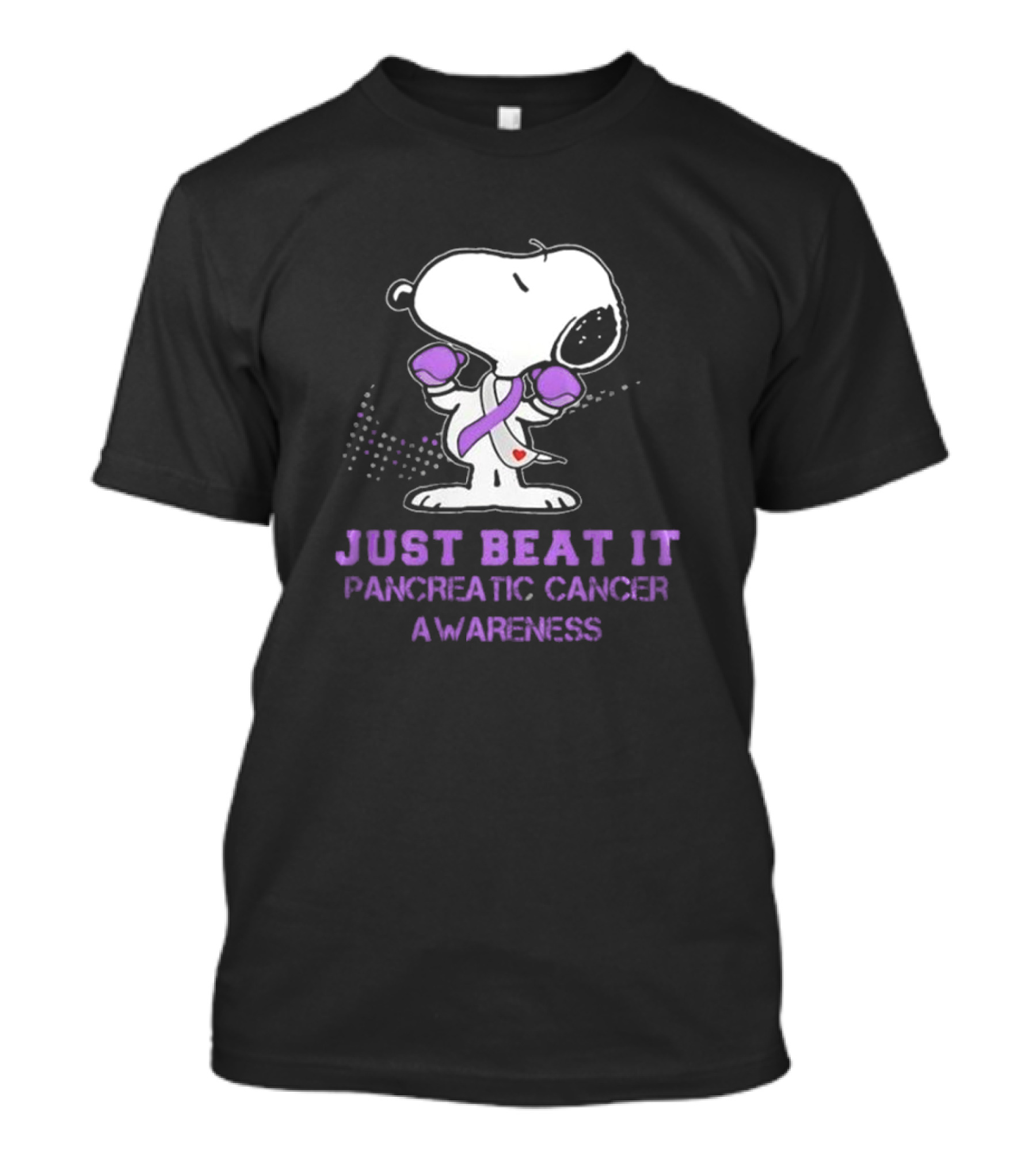 Snoopy Just Beat It Pancreatic Cancer Awareness T-Shirt