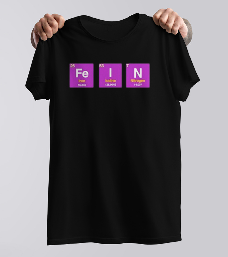 Funny Ahh FEIN Elements Iron Iodine Nitrogen Chemistry Blocks T-Shirt