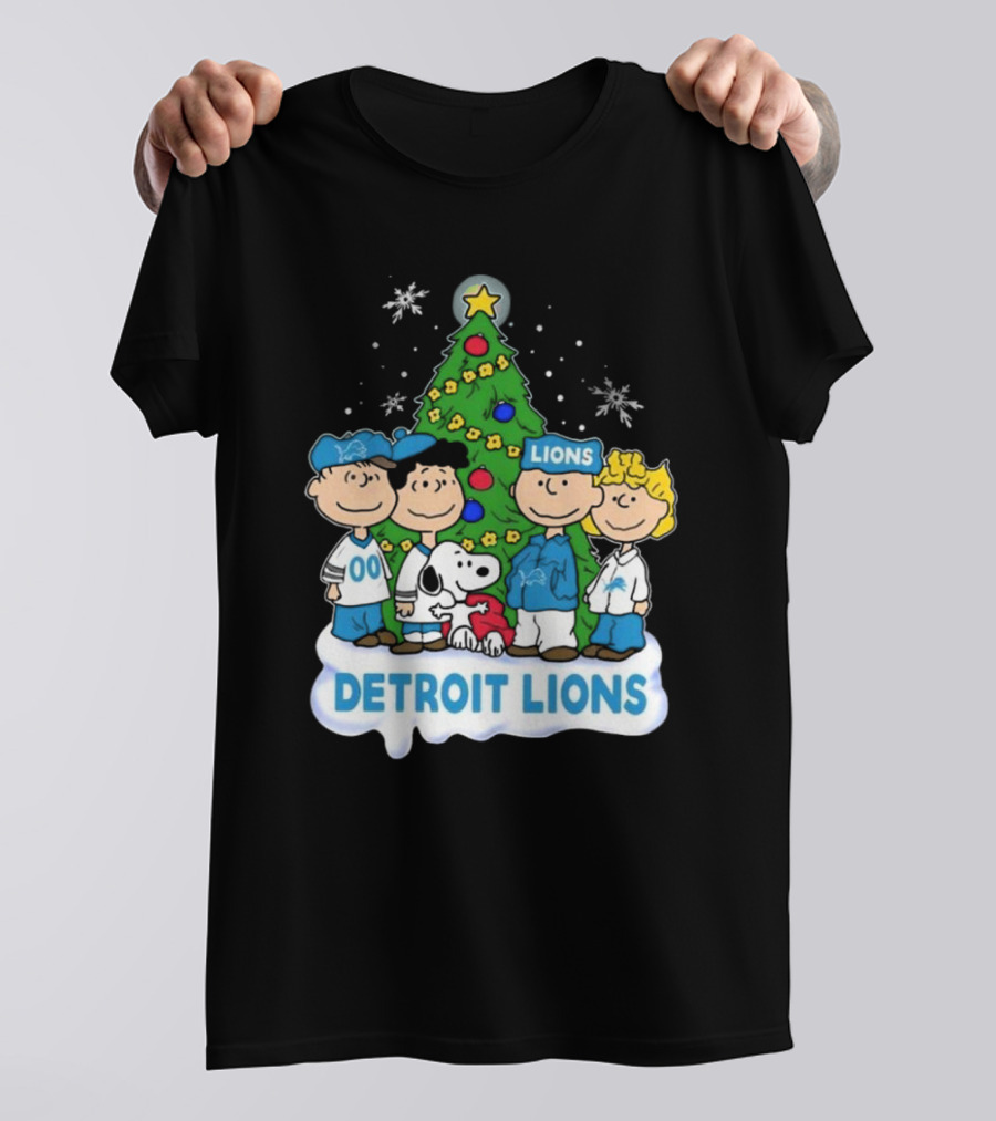 Peanuts Detroit Lions Merry Christmas T-Shirt