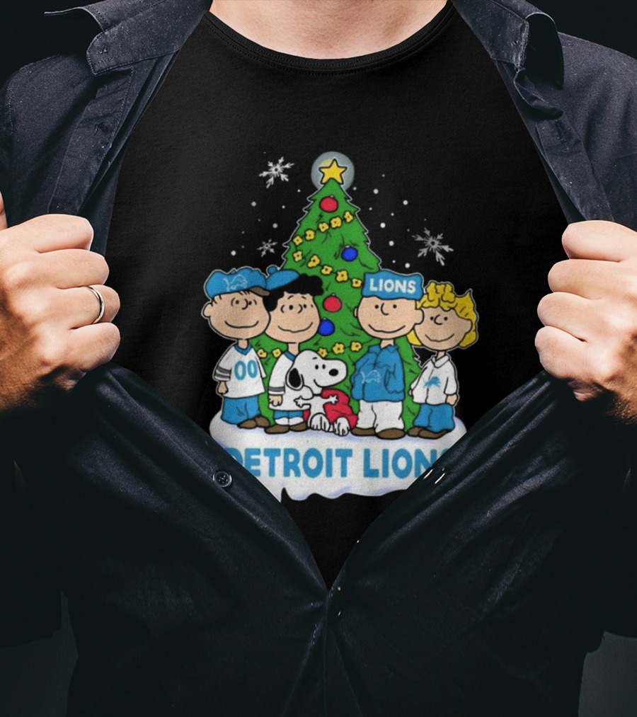 Peanuts Detroit Lions Merry Christmas T-Shirt