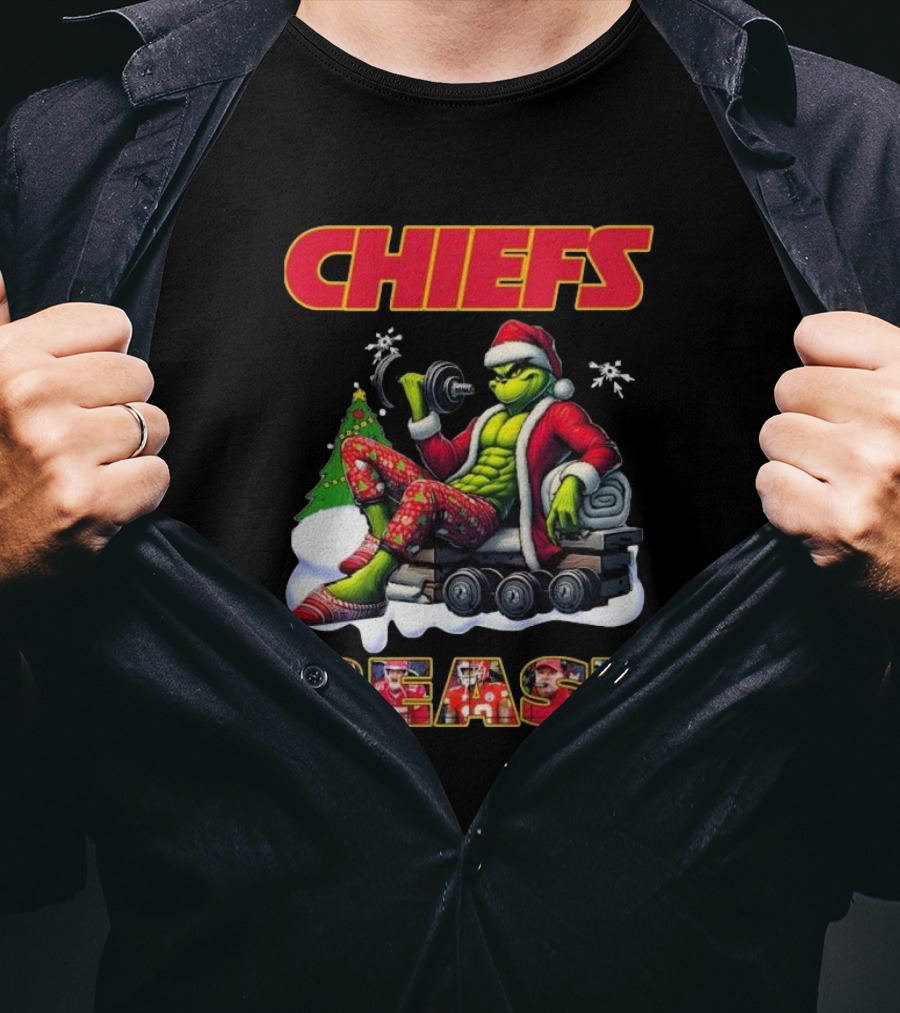 Chiefs Grinch Santa Beast Christmas Gymmer Kansas NFL 2025 T-Shirt