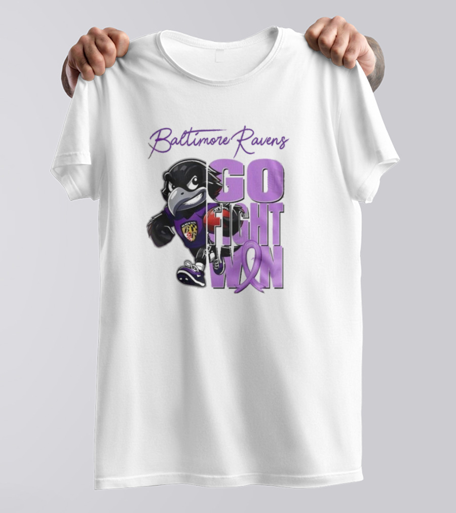Baltimore Ravens Go Fight Win Pancreatic Cancer Awareness T-Shirt
