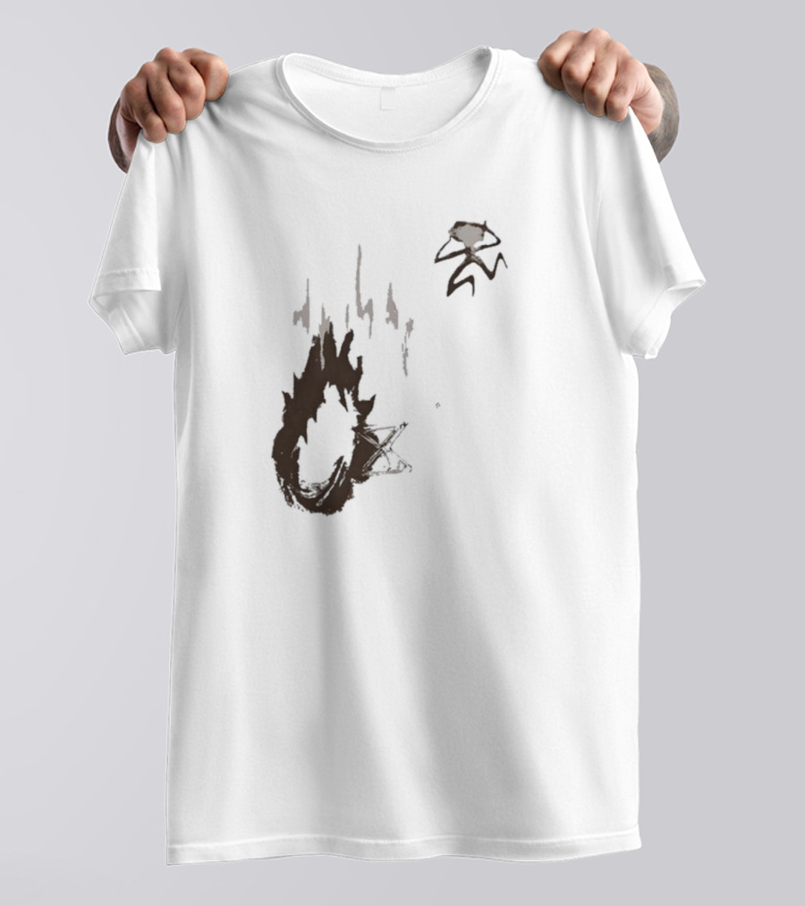 Big Trouble Trouble Brown Running From Fiery Explosion T-Shirt