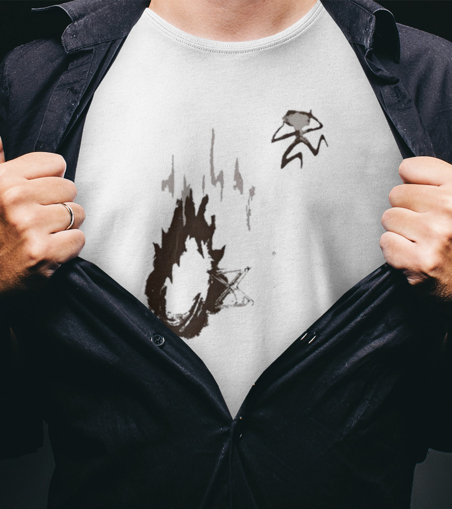 Big Trouble Trouble Brown Running From Fiery Explosion T-Shirt