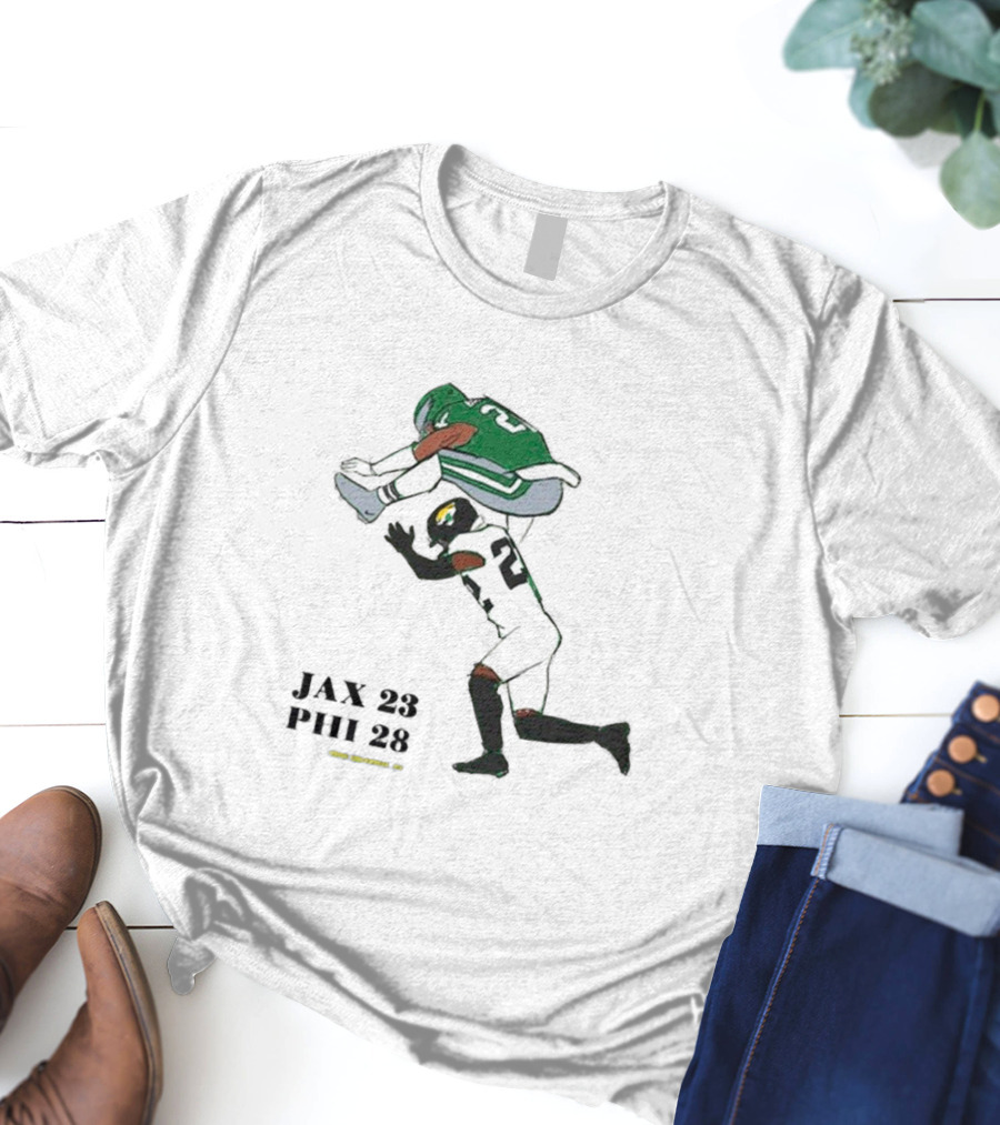 Jax 23 Phi 28 Philadelphia Eagles Saquon Barkley No-Look Hurdle NFL T-Shirt