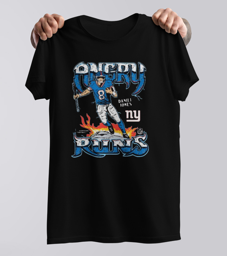 Angry Runs Daniel Jones New York Giants NFL T-Shirt