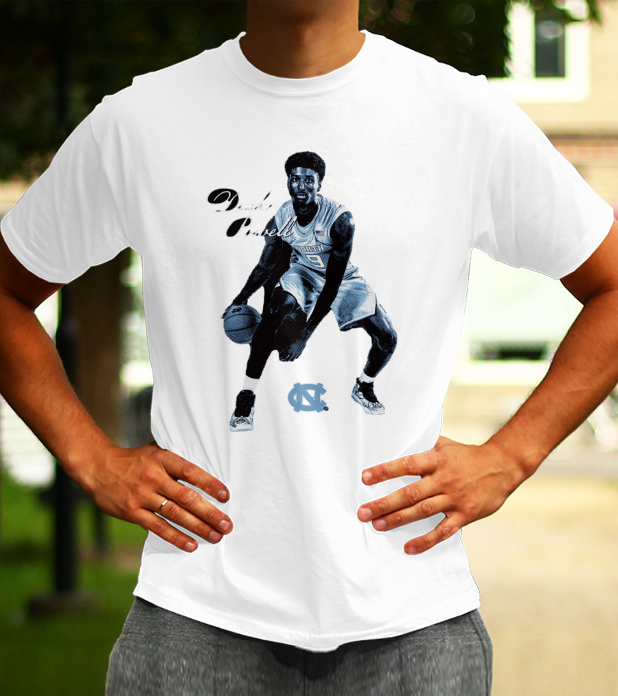 Drake Powell North Carolina Tar Heels Basketball Player With UNC T-Shirt