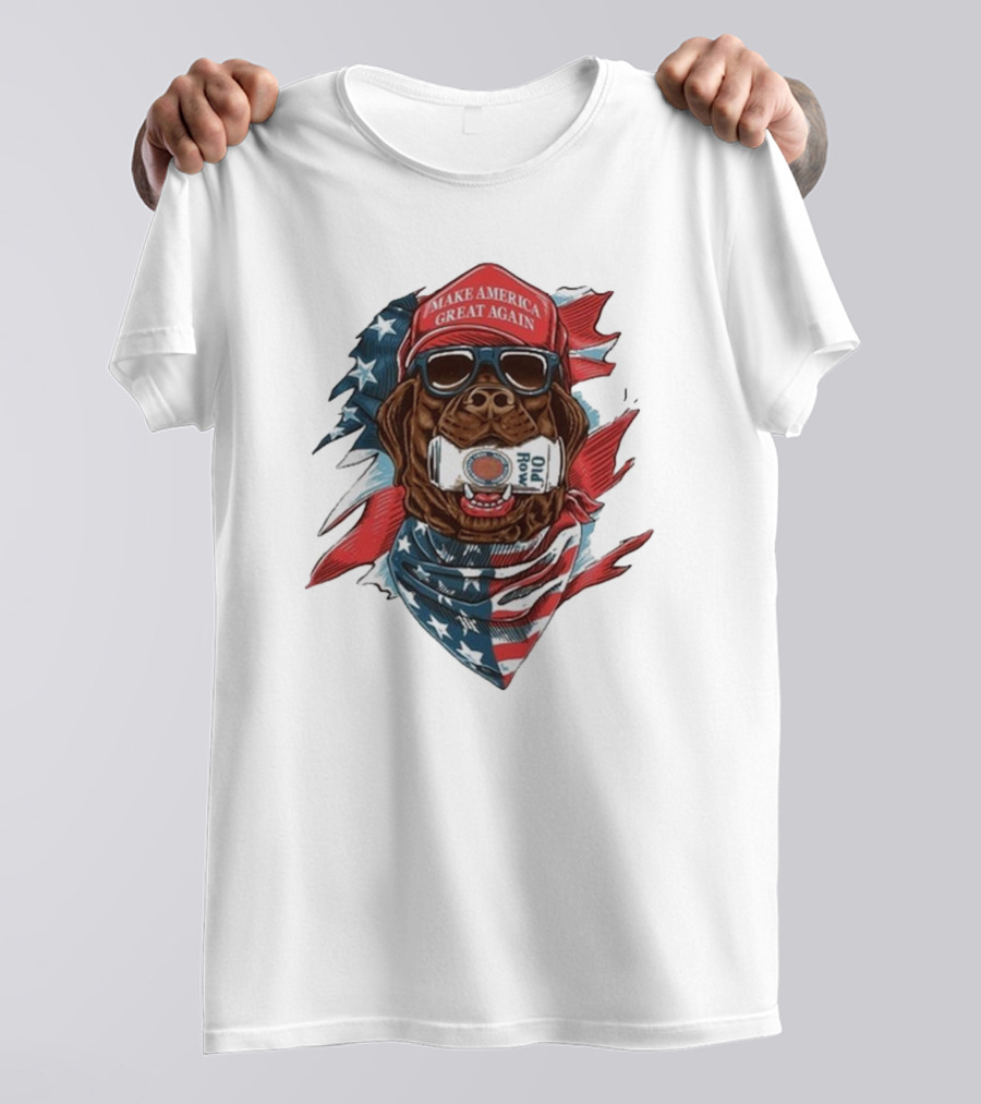 Make America Great Again Dog Old Row American Flag Bandana T-Shirt
