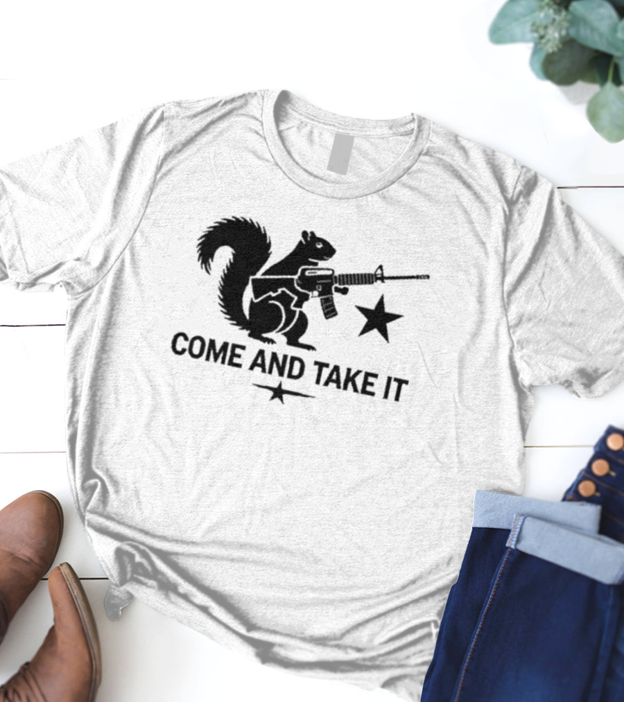Peanut The Squirrel Holding Rifle Come And Take It Iconic Star T-Shirt