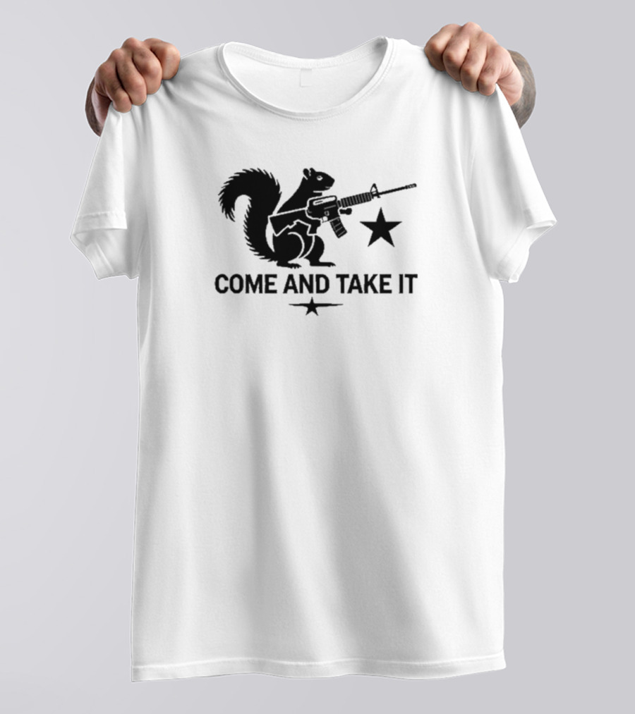 Peanut The Squirrel Holding Rifle Come And Take It Iconic Star T-Shirt