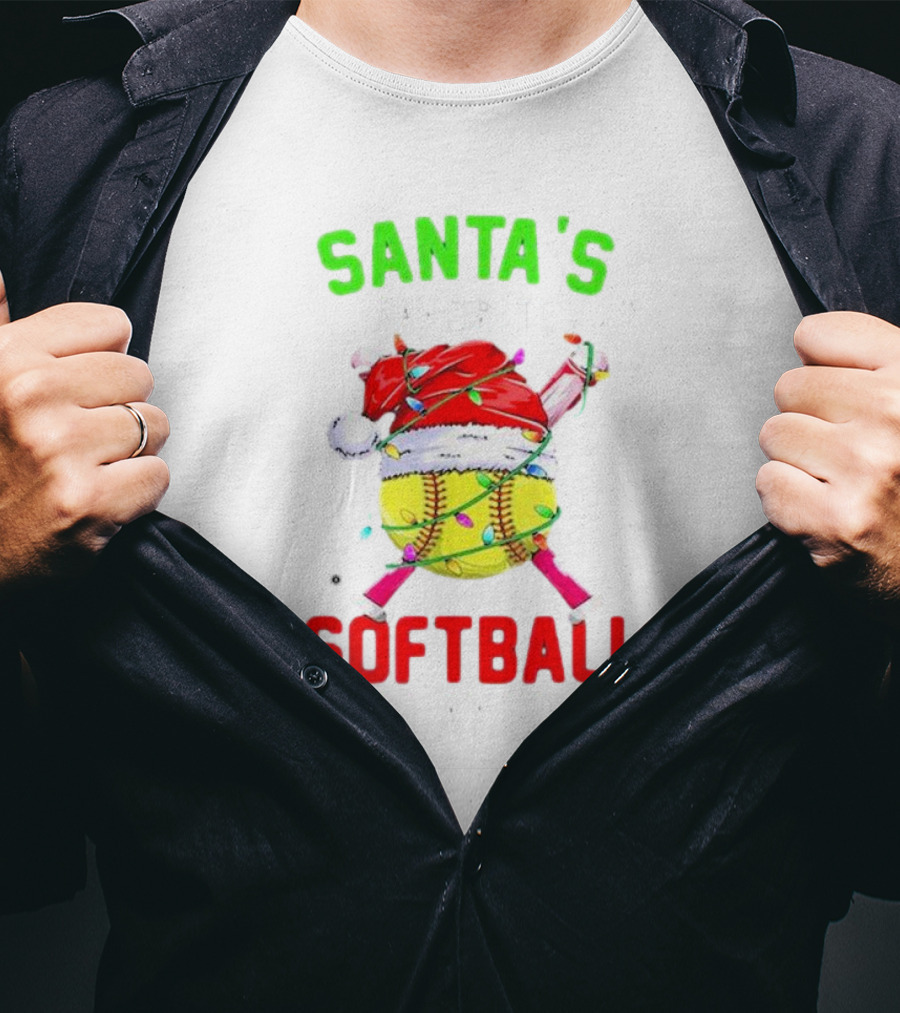 Santa's Favorite Softball Christmas Player T-Shirt