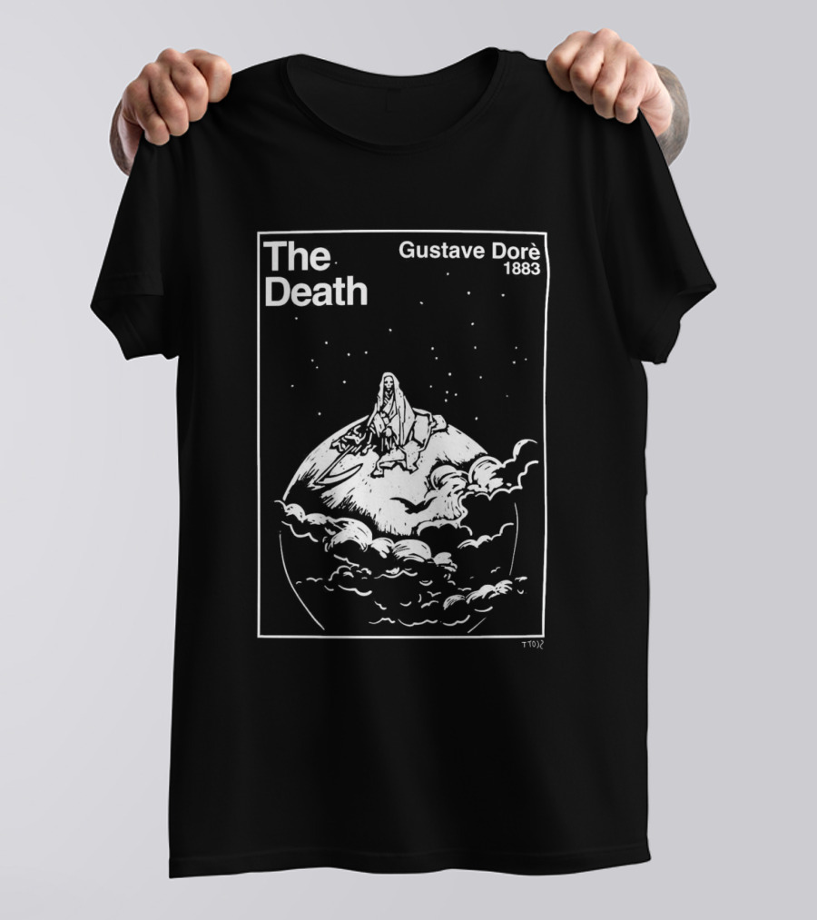 The Death Gustave Dorè 1883 Celestial Vision With Cloaked Figure On Planet T-Shirt