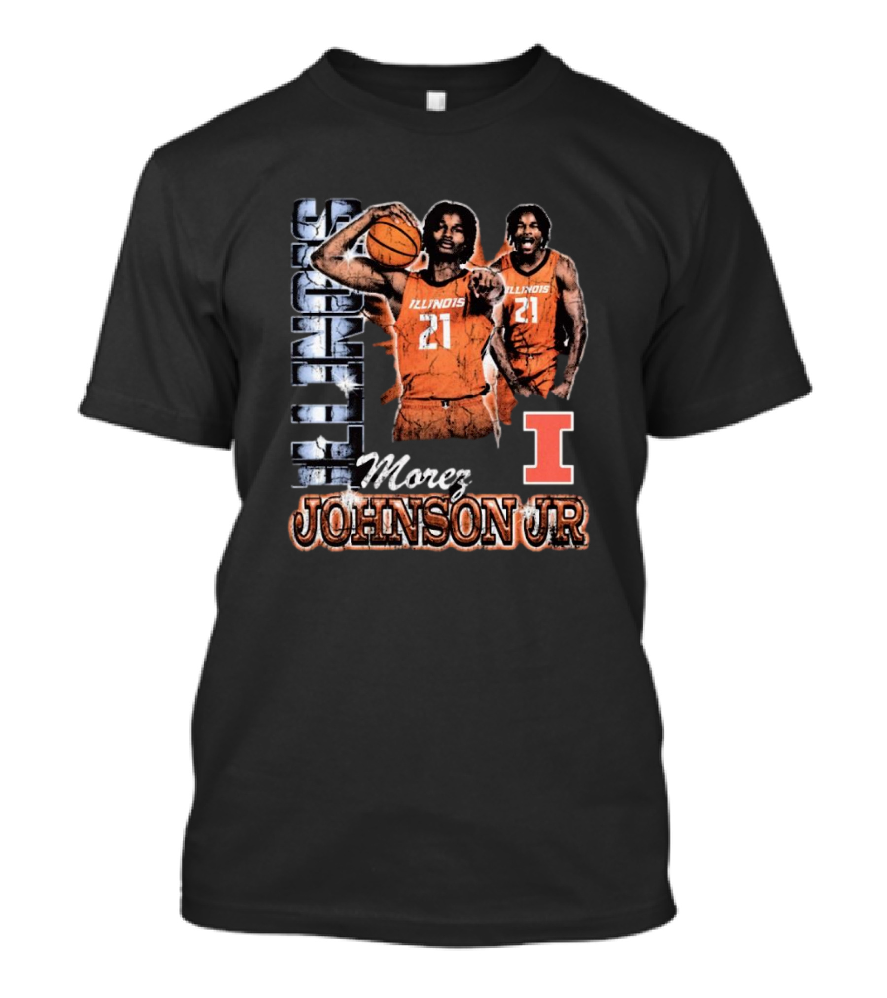 Illinois Fighting Illini Morez Johnson Jr Basketball Retro 90s T-Shirt