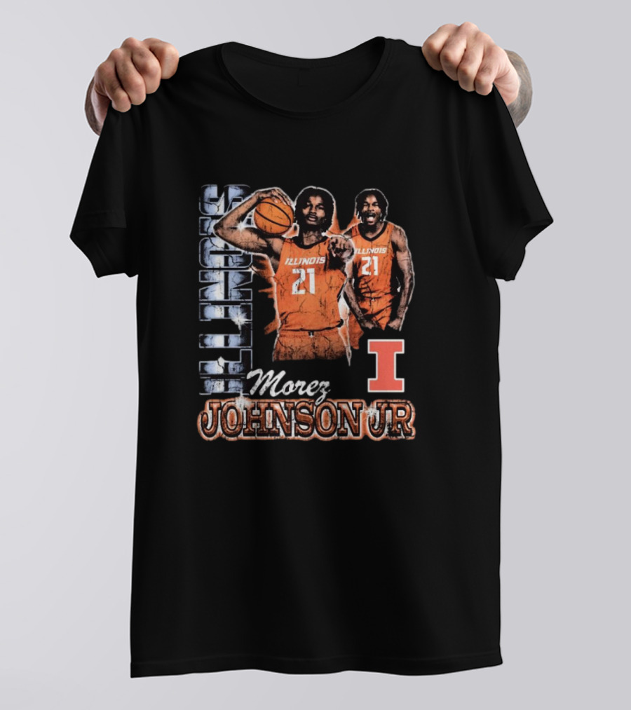 Illinois Fighting Illini Morez Johnson Jr Basketball Retro 90s T-Shirt