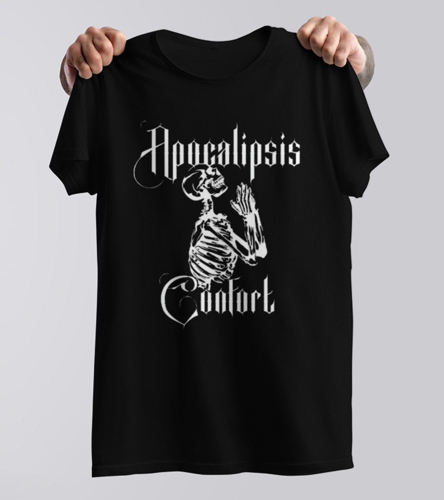 Roli’s Apocalipsis Confort Praying Skeleton Skull T-Shirt
