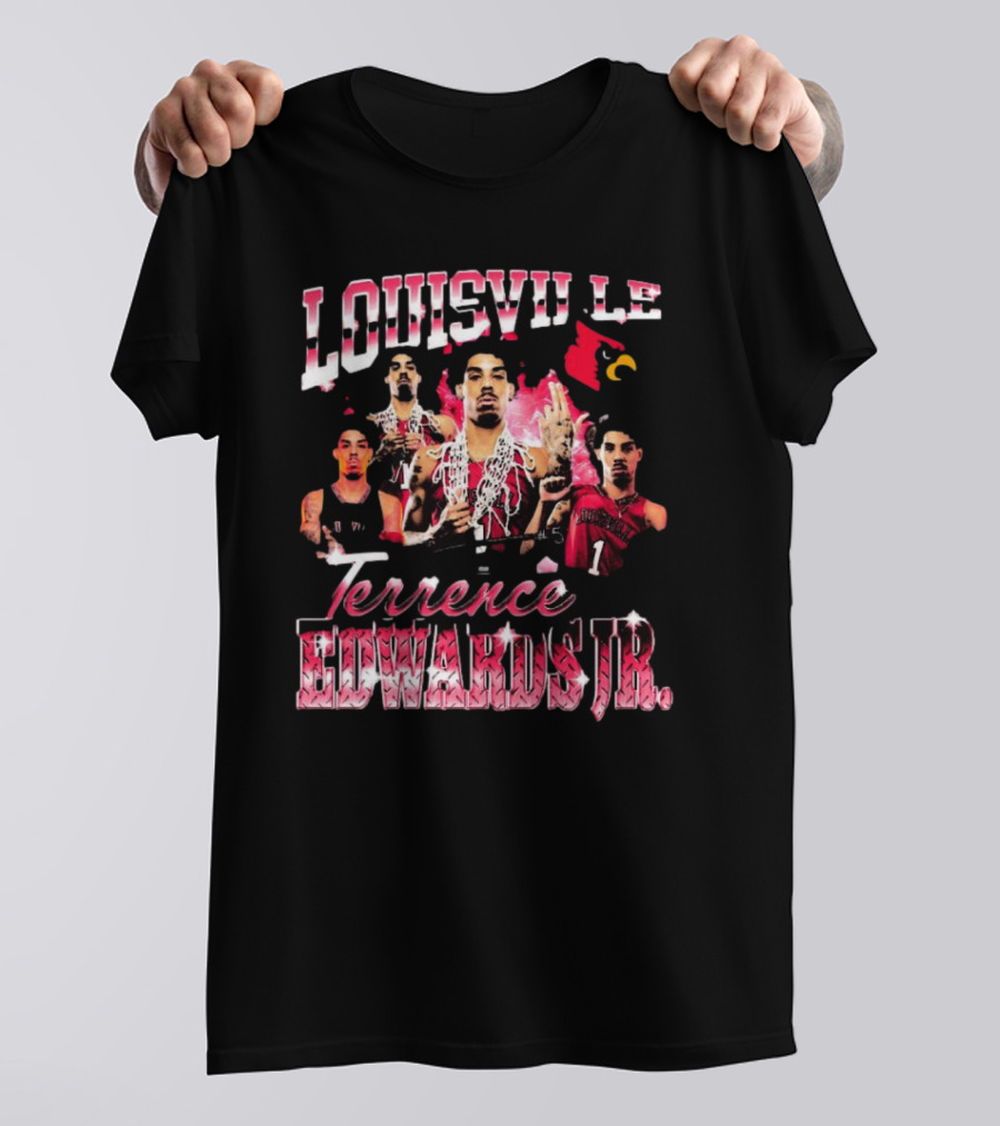 Louisville Cardinals Terrence Edwards Jr. 90s Style Basketball Champion T-Shirt