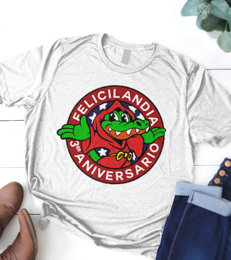 Alvaro Diaz Felicilandia 3rd Aniversario Crocodile In Red Cape T-Shirt