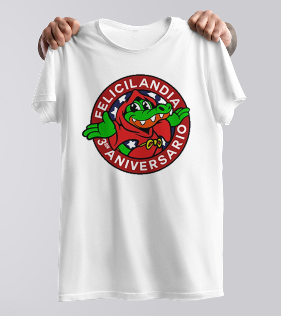 Alvaro Diaz Felicilandia 3rd Aniversario Crocodile In Red Cape T-Shirt