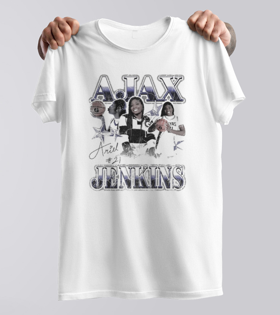 Ariel Jenkins A.Jax Georgetown Hoyas 90s Retro Basketball #21 Signature T-Shirt