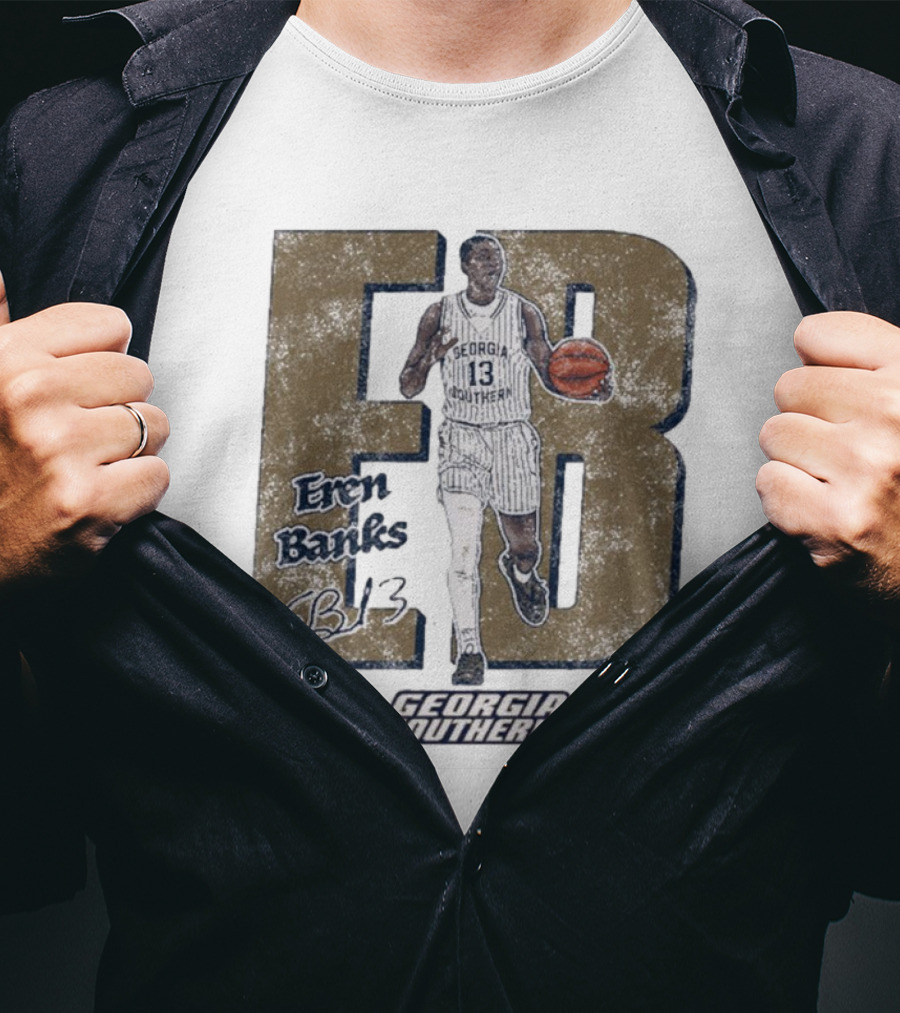 Eren Banks EB13 Georgia Southern Vintage Basketball Cartoon T-Shirt