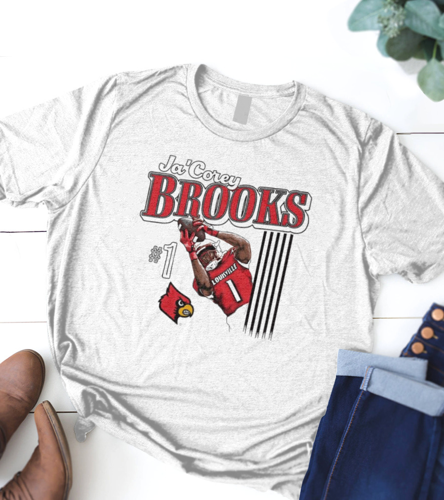 Ja’Corey Brooks Louisville Cardinals #1 Illustrated T-Shirt