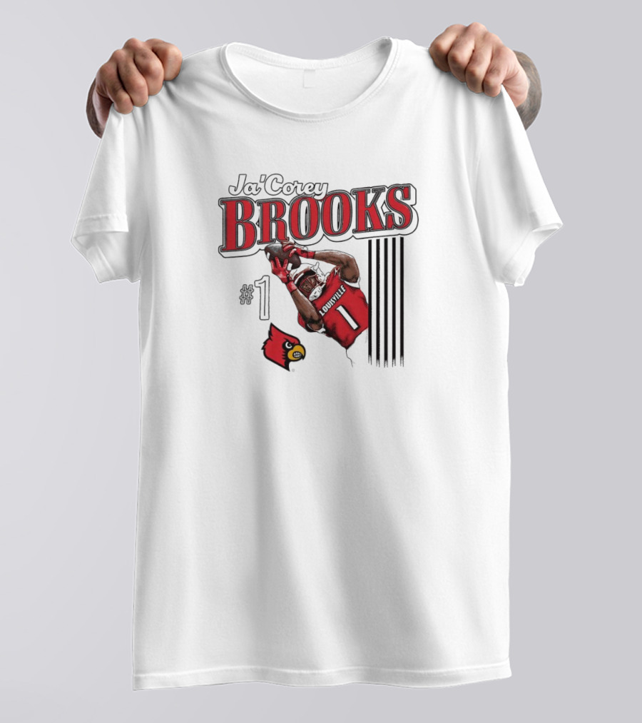 Ja’Corey Brooks Louisville Cardinals #1 Illustrated T-Shirt
