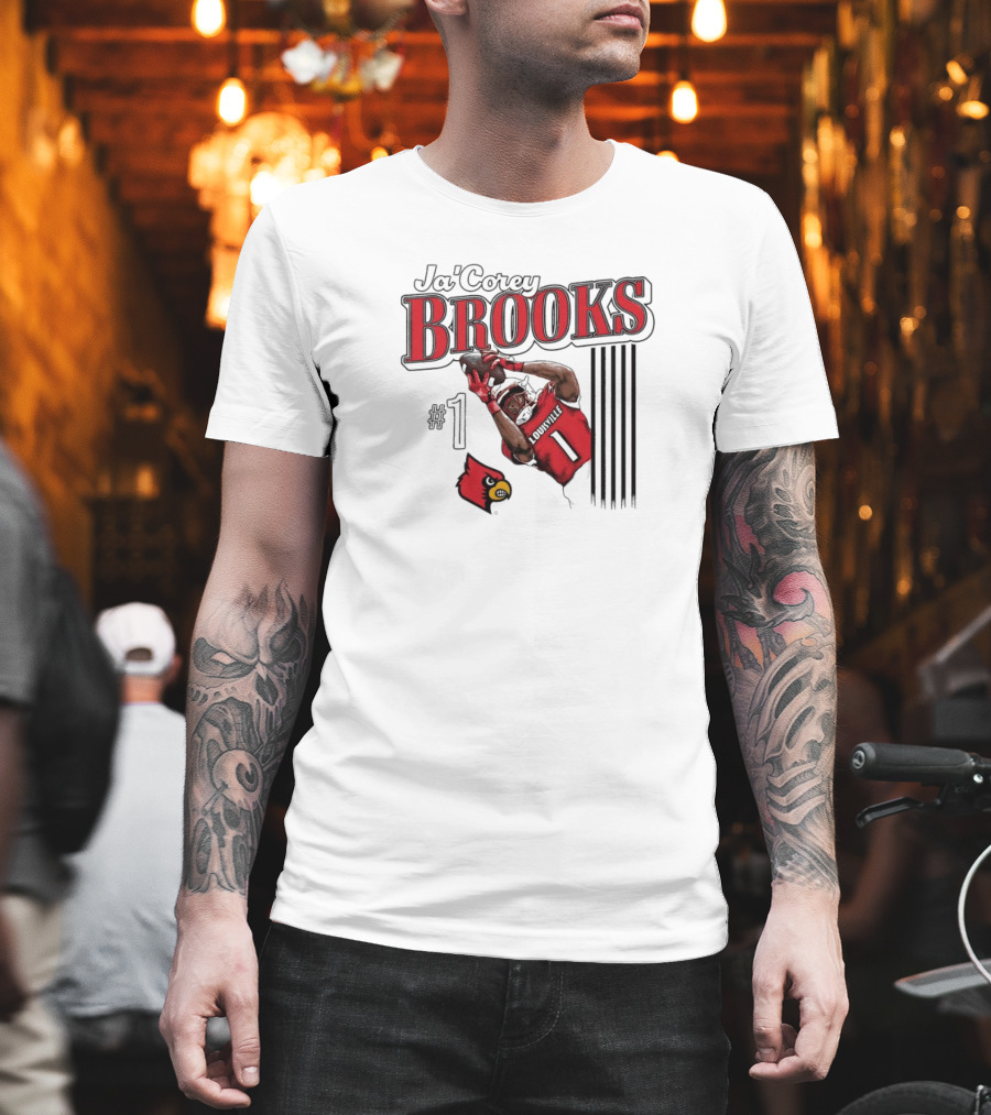 Ja’Corey Brooks Louisville Cardinals #1 Illustrated T-Shirt