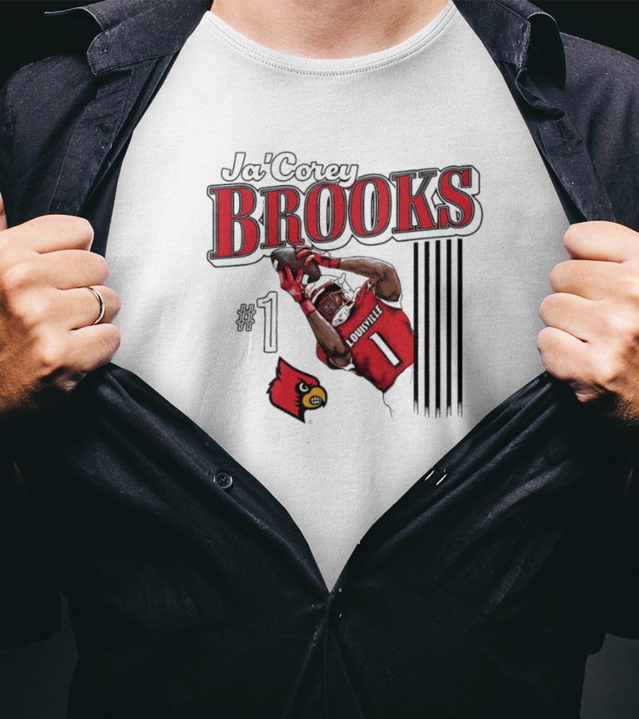 Ja’Corey Brooks Louisville Cardinals #1 Illustrated T-Shirt