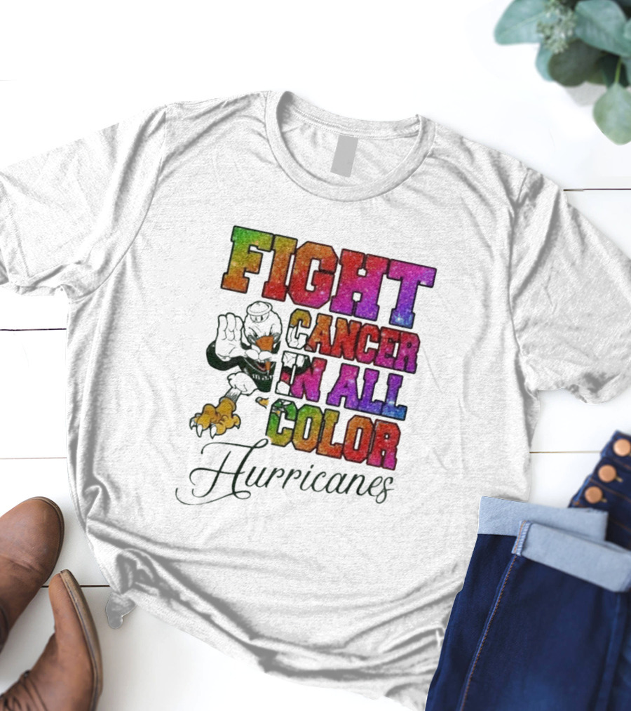 Miami Hurricanes Fight Cancer In All Color T-Shirt