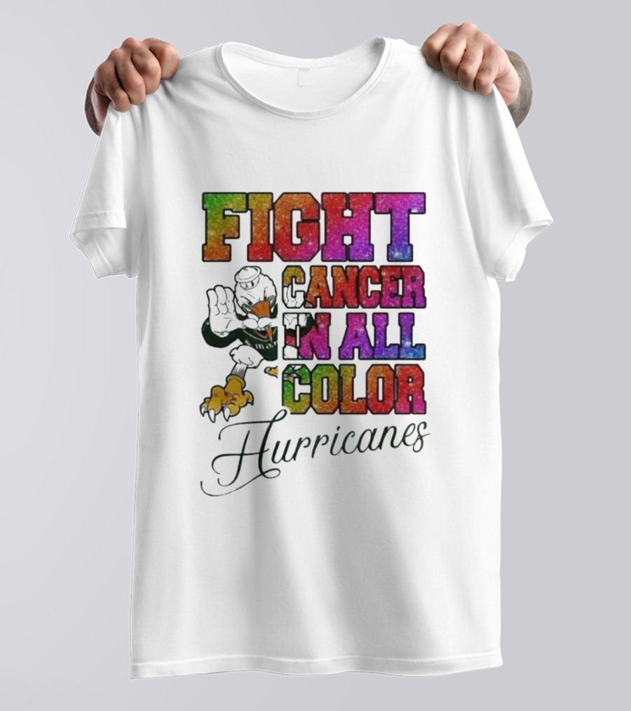 Miami Hurricanes Fight Cancer In All Color T-Shirt