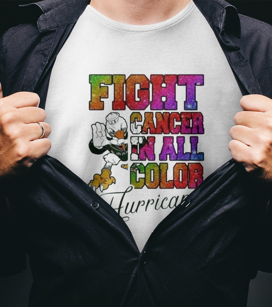 Miami Hurricanes Fight Cancer In All Color T-Shirt