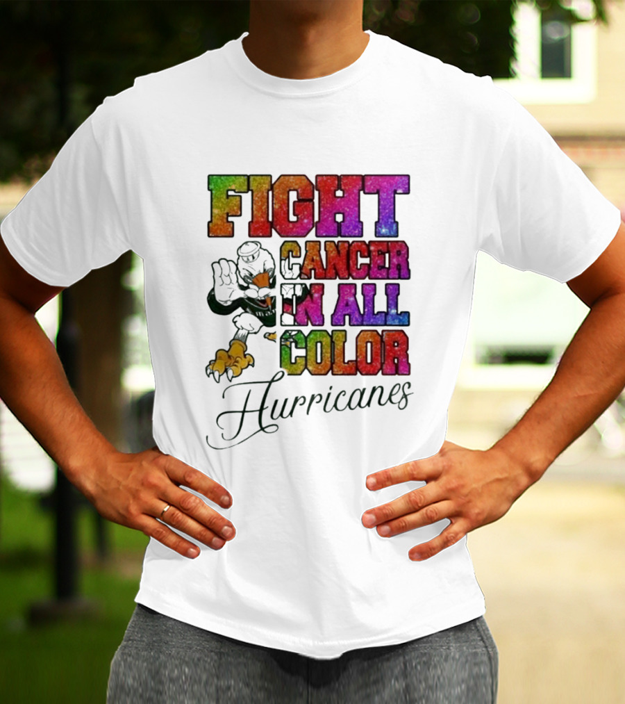 Miami Hurricanes Fight Cancer In All Color T-Shirt