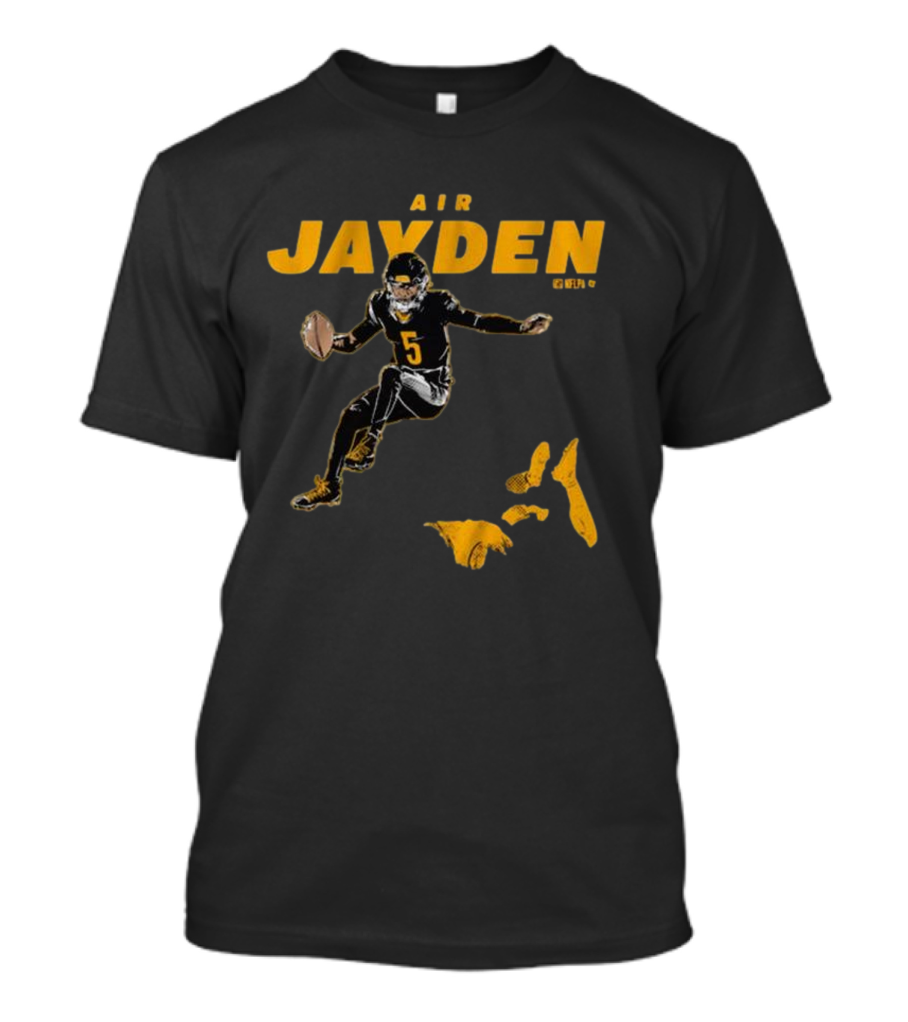 Air Jayden NFL Football Number 5 Jumping Action T-Shirt