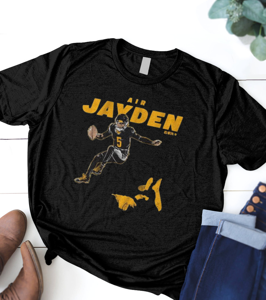 Air Jayden NFL Football Number 5 Jumping Action T-Shirt