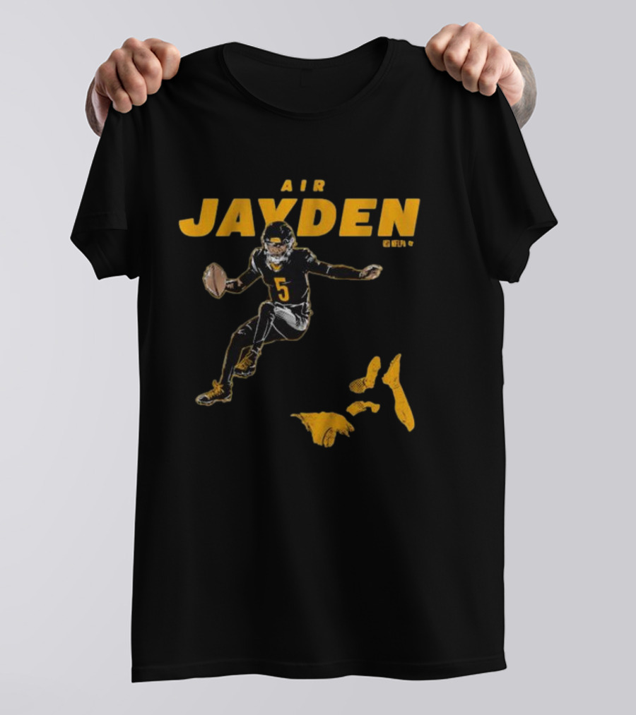 Air Jayden NFL Football Number 5 Jumping Action T-Shirt