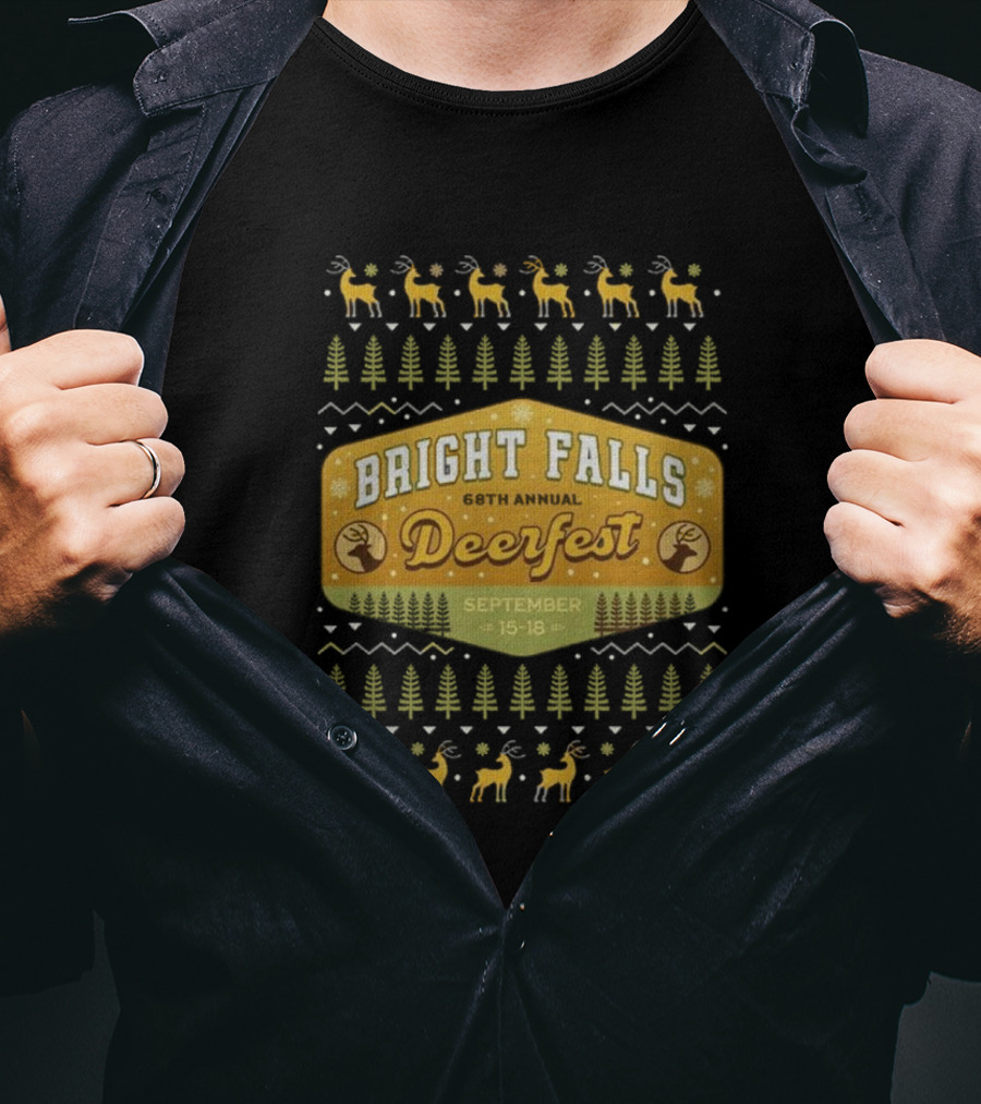 Bright Falls 68th Annual Deerfest September 15-18 Ugly Christmas T-Shirt