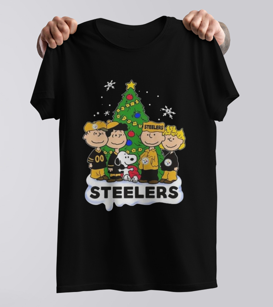 Peanuts Characters Pittsburgh Steelers Christmas T-Shirt