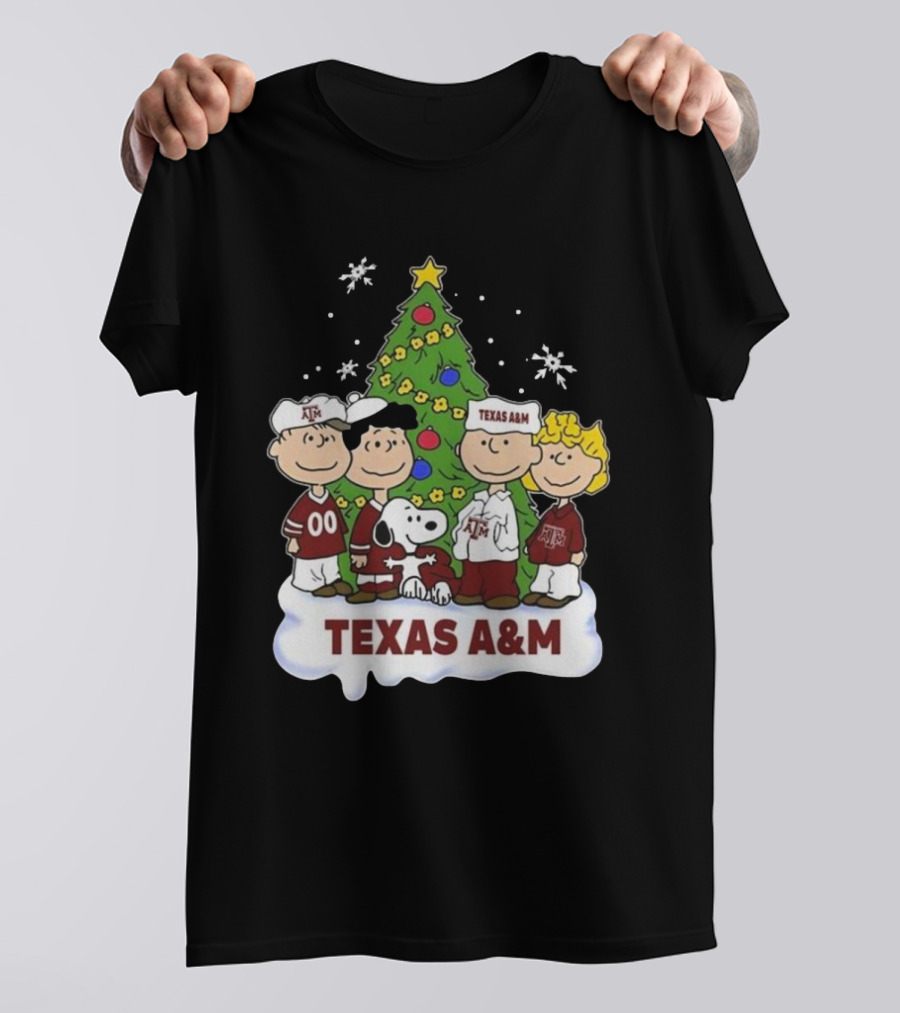 Texas A&M Peanuts Characters Christmas T-Shirt