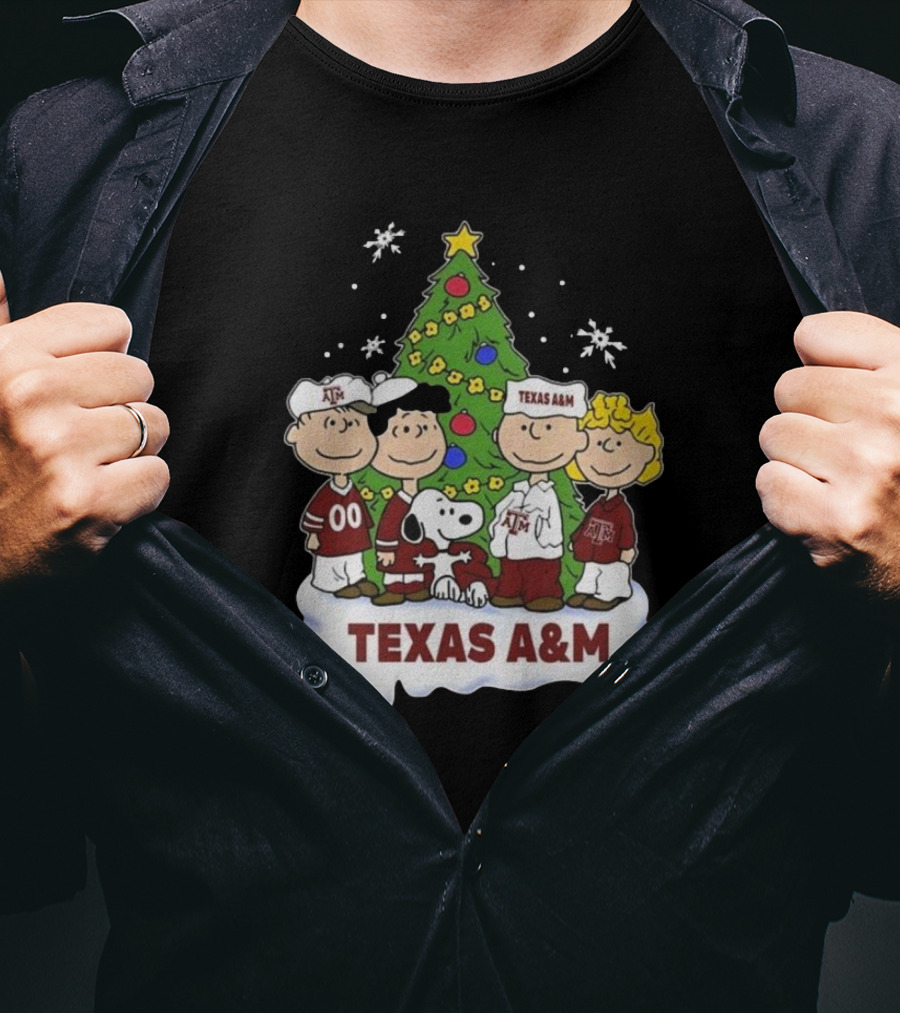 Texas A&M Peanuts Characters Christmas T-Shirt