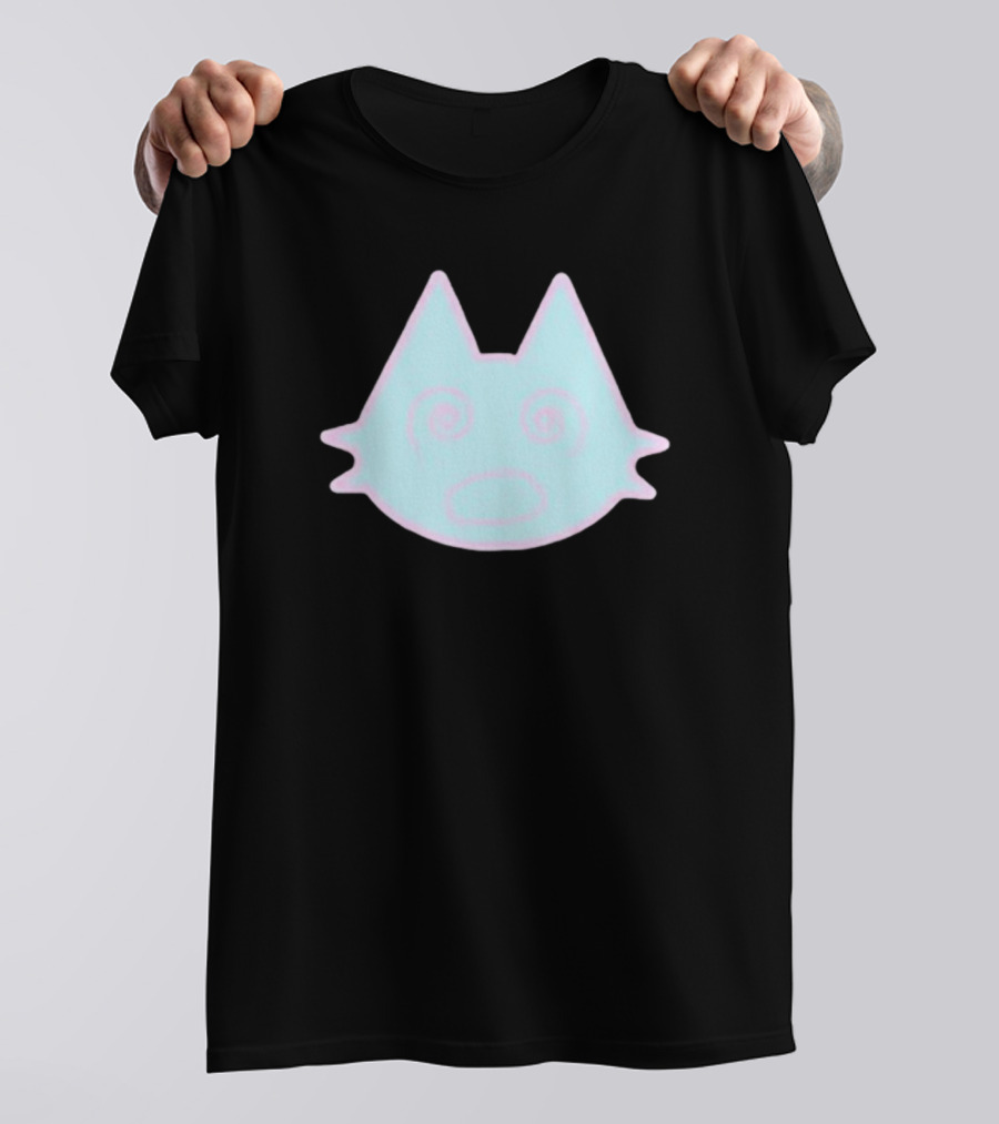 Sinjin Drowning Dizzy Cat Pastel Swirl Face T-Shirt