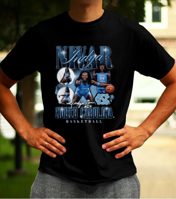 Indya Nivar #24 North Carolina Tar Heels Basketball T-Shirt