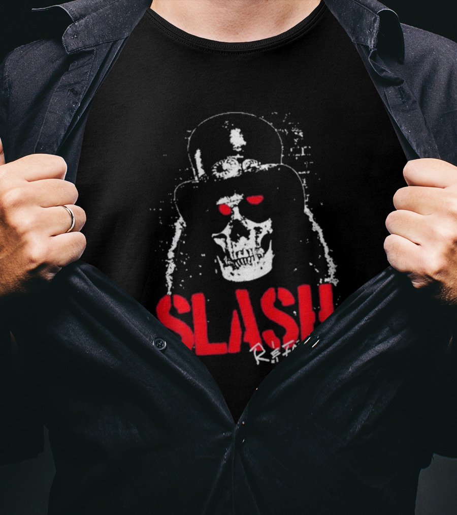 Slash Reaper Skull Top Hat Grunge T-Shirt