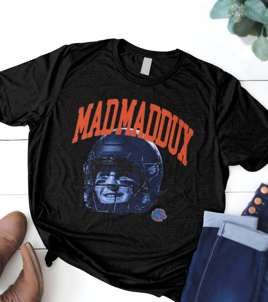 Maddux Madsen Boise State Broncos MadMaddux Football Helmet Royal Blue T-Shirt