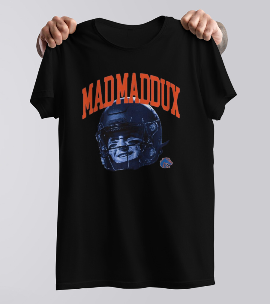 Maddux Madsen Boise State Broncos MadMaddux Football Helmet Royal Blue T-Shirt