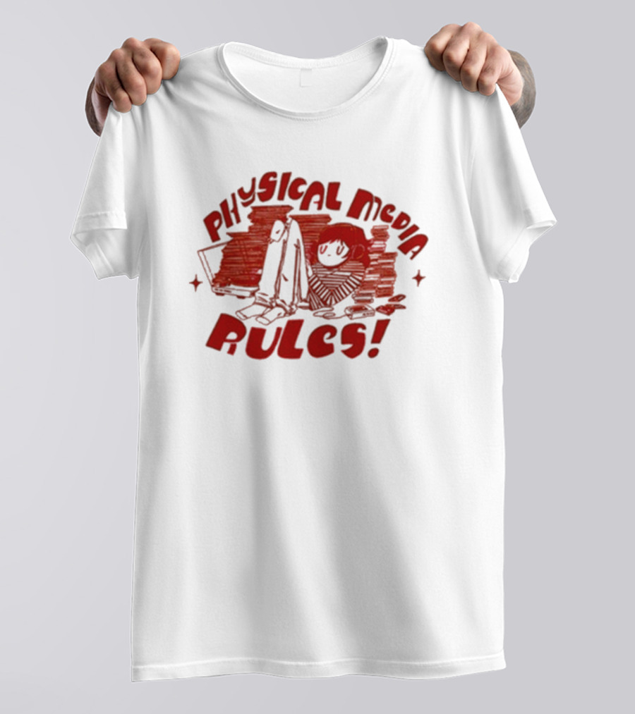 Physical Media Rules Laptop Stacks By Art By Lid T-Shirt