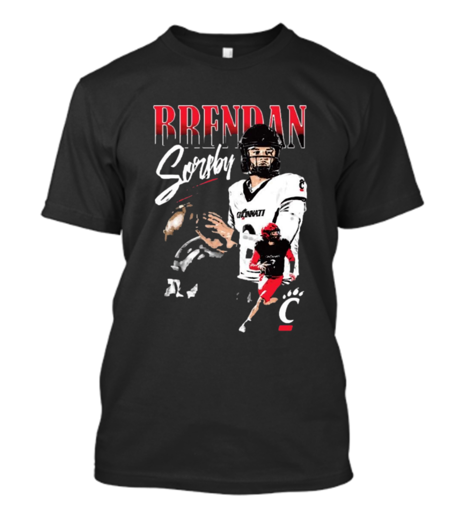 Brendan Sorsby Cincinnati Bearcats NCAA Football Player T-Shirt