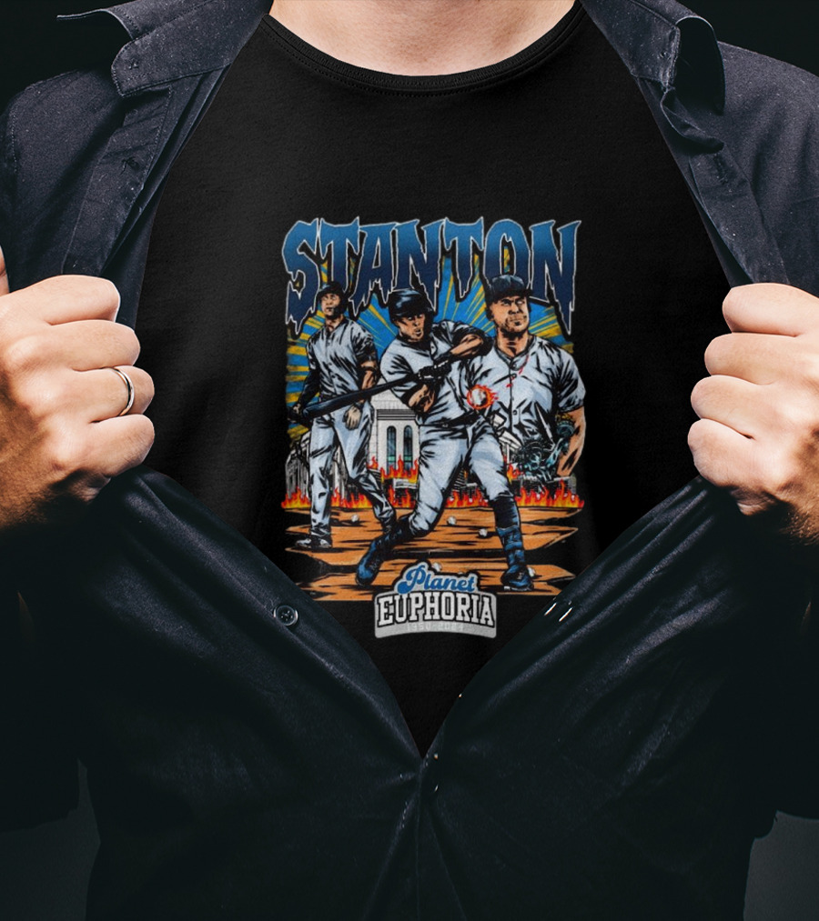 Giancarlo Stanton New York Yankees Planet Euphoria Stadium Firestorm T-Shirt