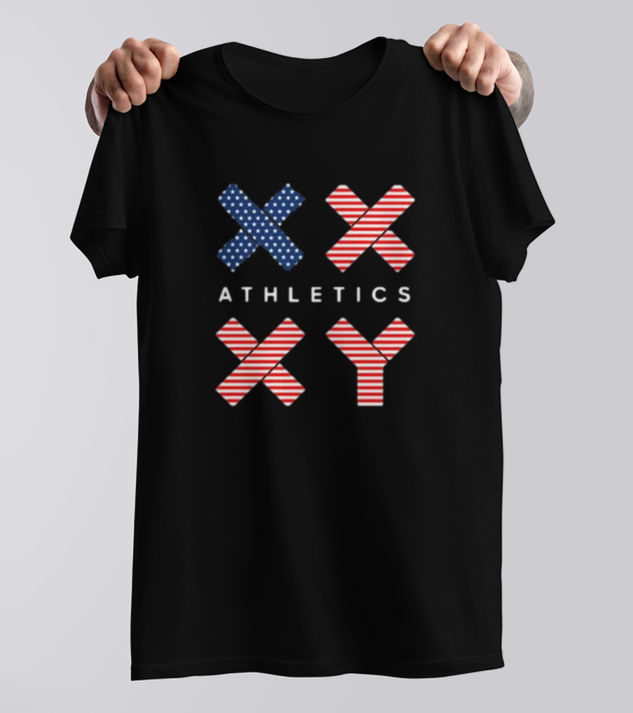 Jennifer Sey XX-Xy Athletics Stars And Stripes USA Flag T-Shirt