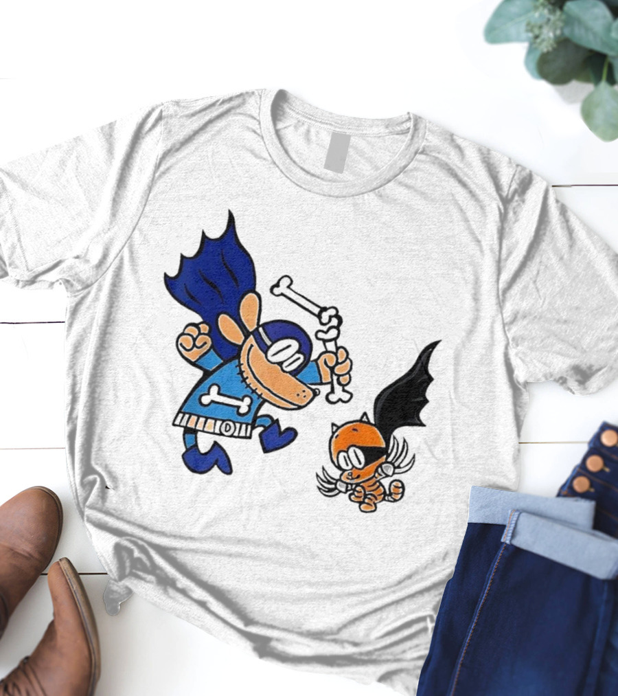 Dog And Cat Essentials Superhero Duo Dog Man And Cat Kid T-Shirt